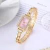 Wholesale of high-end ladies' quartz watches with a new cross-border square alloy bracelet and diamond-encrusted dial details Picture